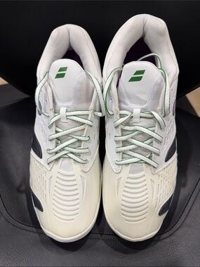 Babolat Men's White & Green Court Sneakers